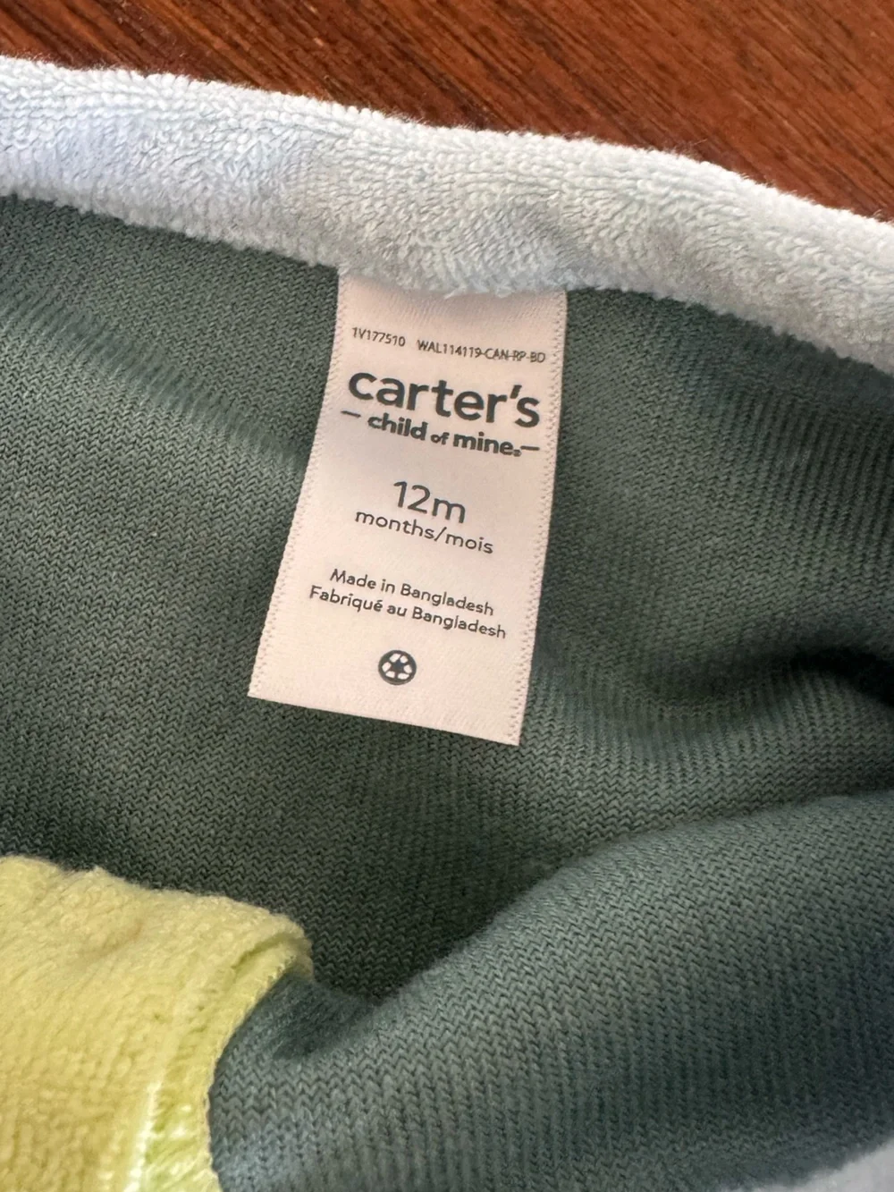 CARTERS child of mine Green Baby Terry cloth track set - unisex and oh so cool😎